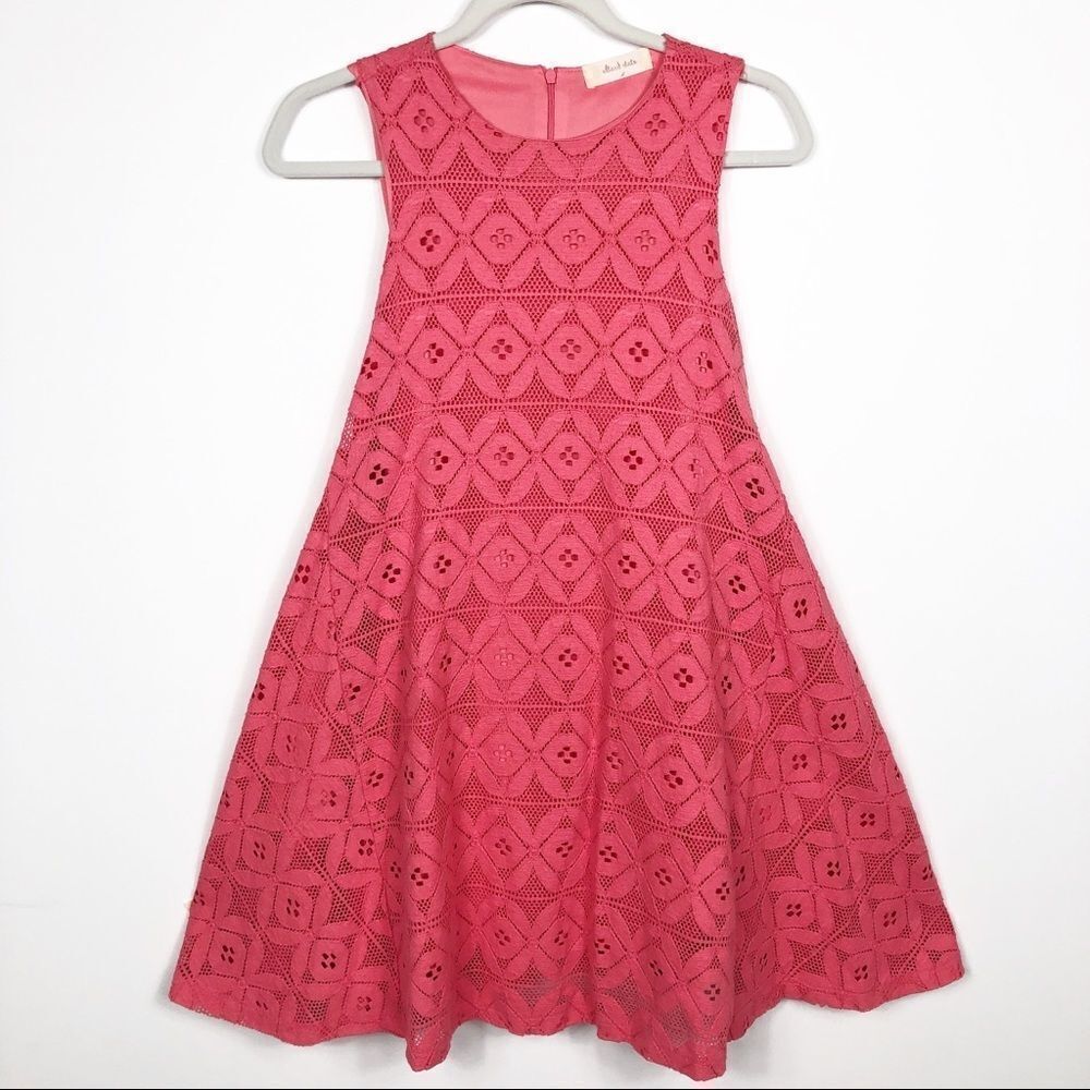 Altar’d State Coral Sleeveless Eyelet Dress, small